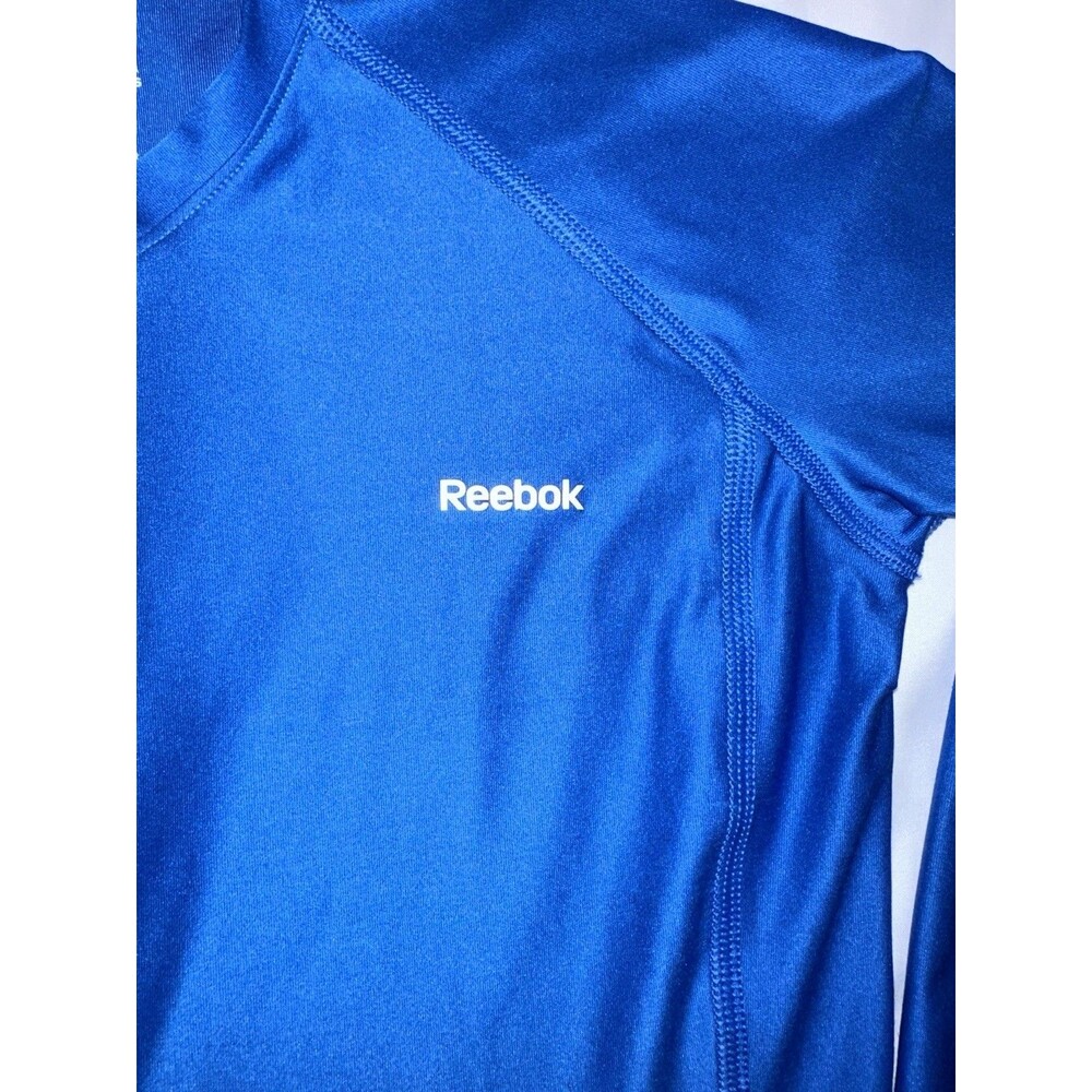 Reebok Women’s Large Shirt Blue Long Sleeve Comfort Stretch Athletic Top - Picture 3 of 7
